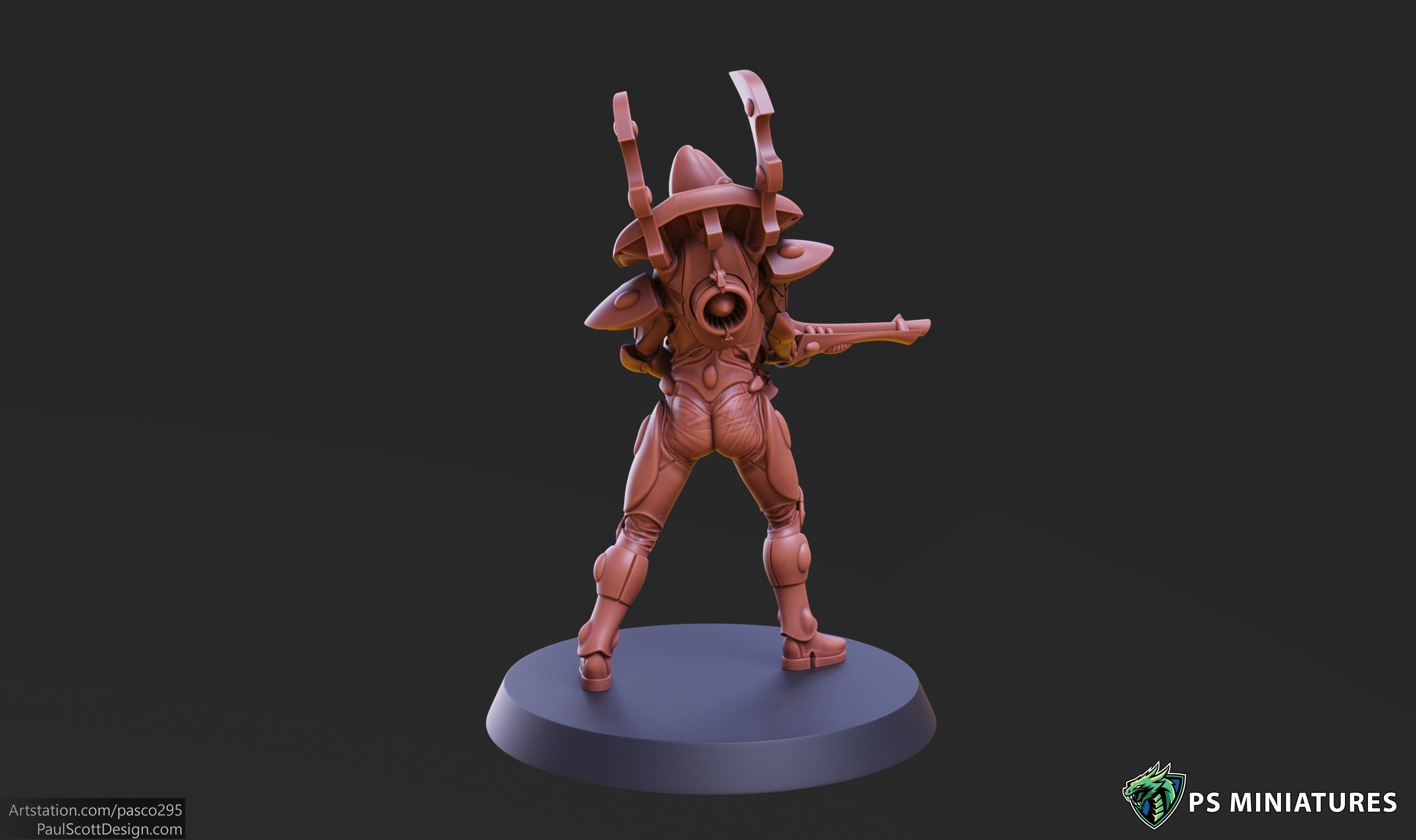 Space Elf Male Soldier Pose 5 - 8 Variants 3D print model_9