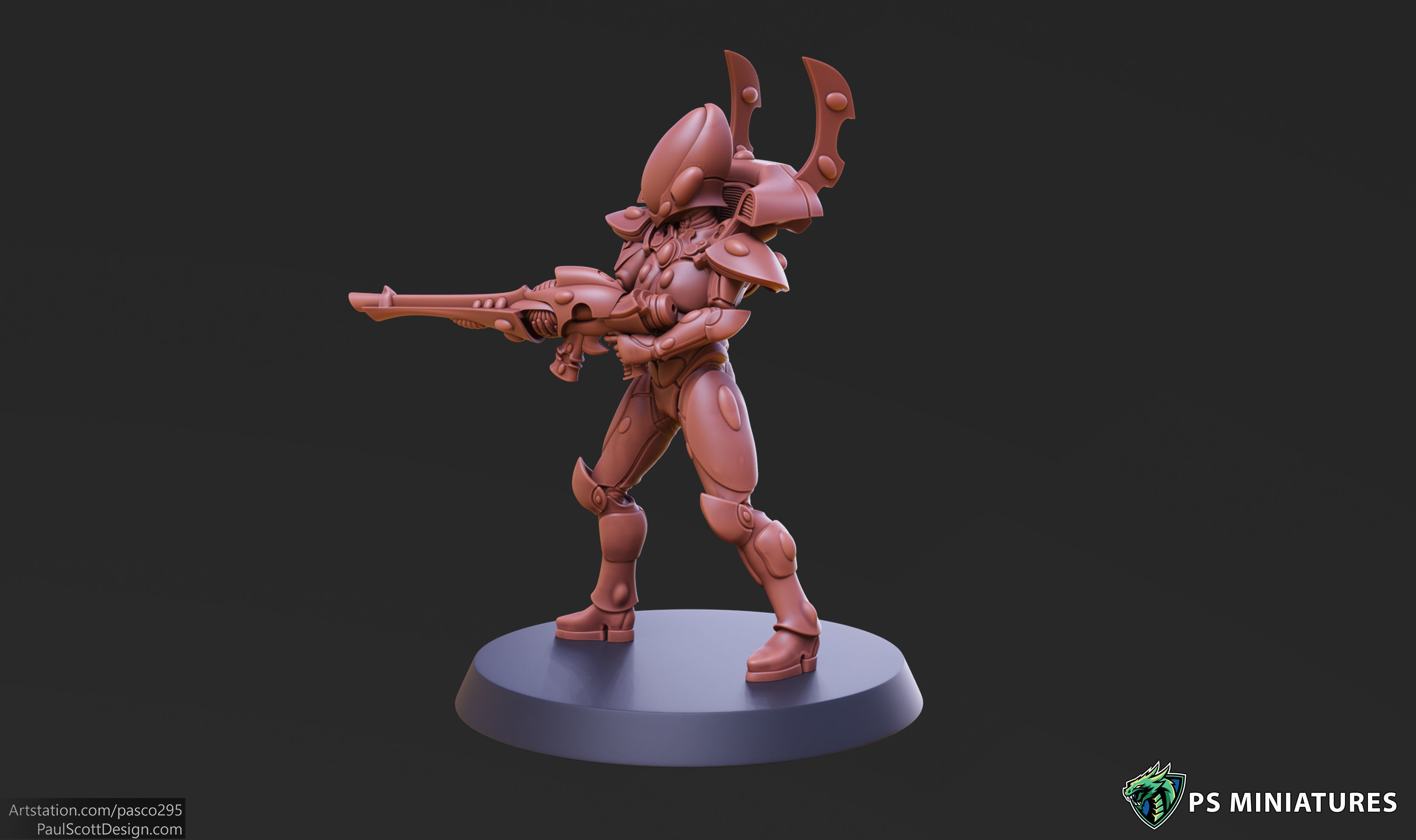 Space Elf Male Soldier Pose 5 - 8 Variants 3D print model_12
