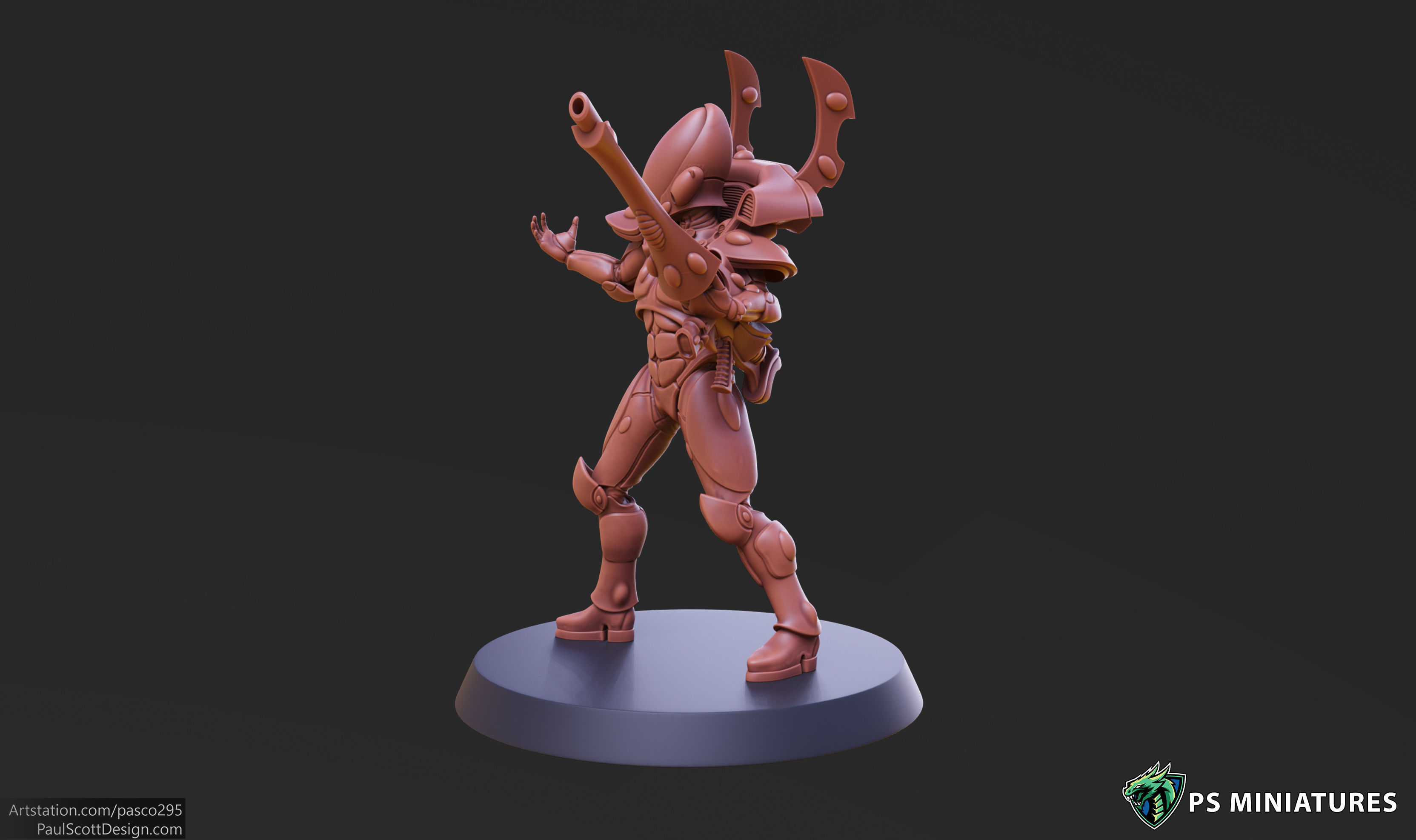 Space Elf Male Soldier Pose 5 - 8 Variants 3D print model_11