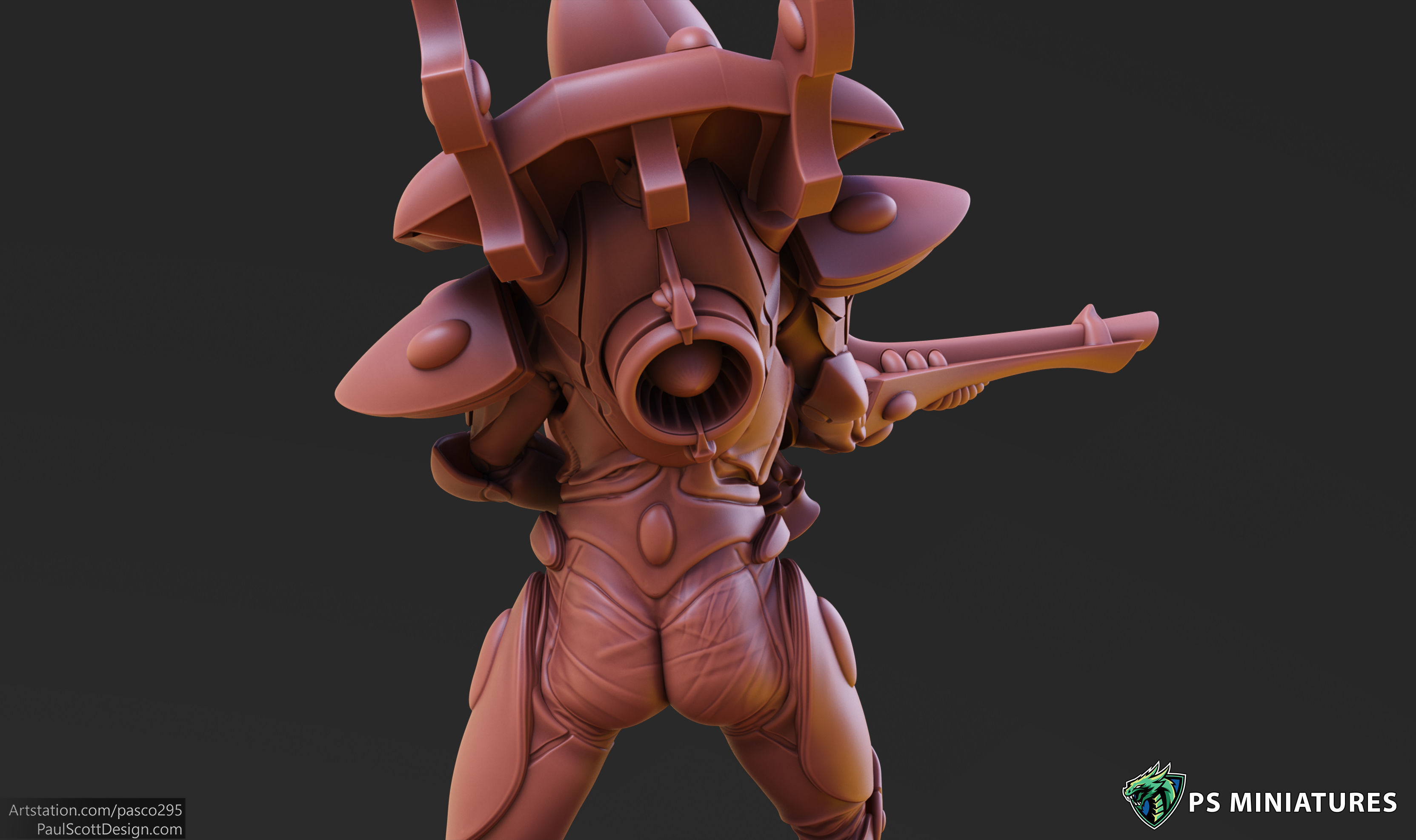 Space Elf Male Soldier Pose 5 - 8 Variants 3D print model_7