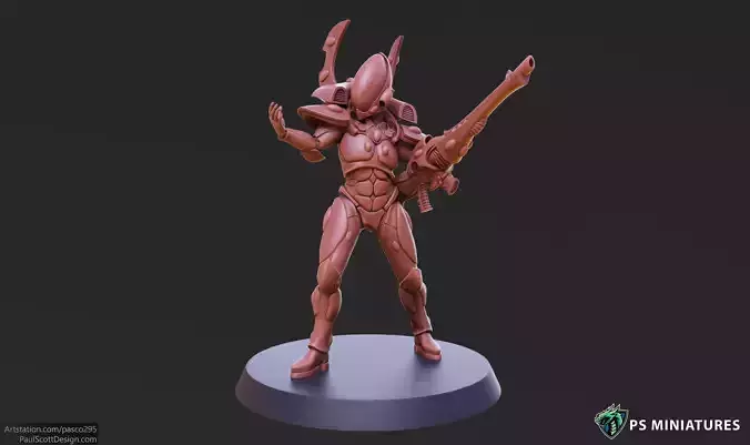 Space Elf Male Soldier Pose 5 - 8 Variants