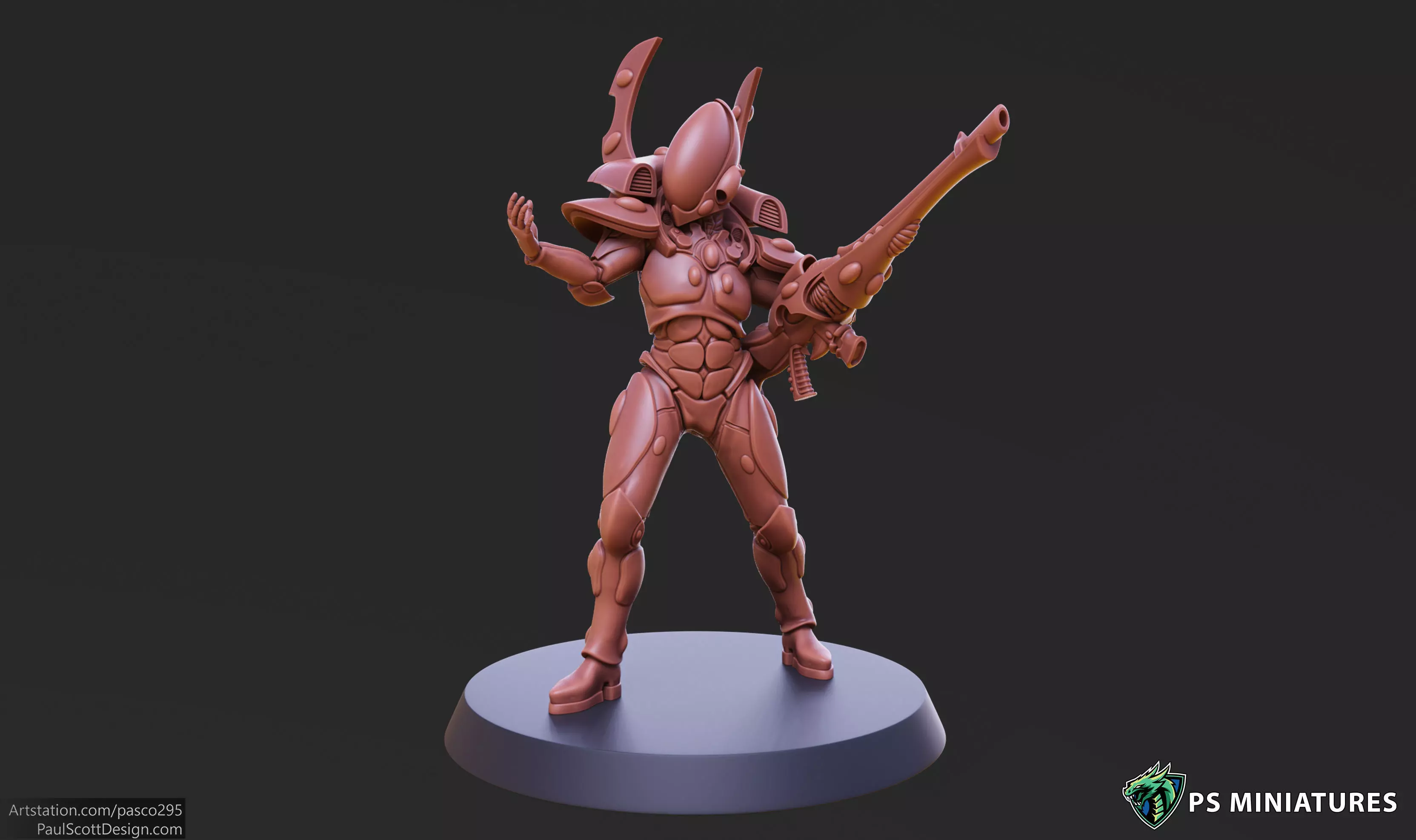 Space Elf Male Soldier Pose 5 - 8 Variants 3D print model_0