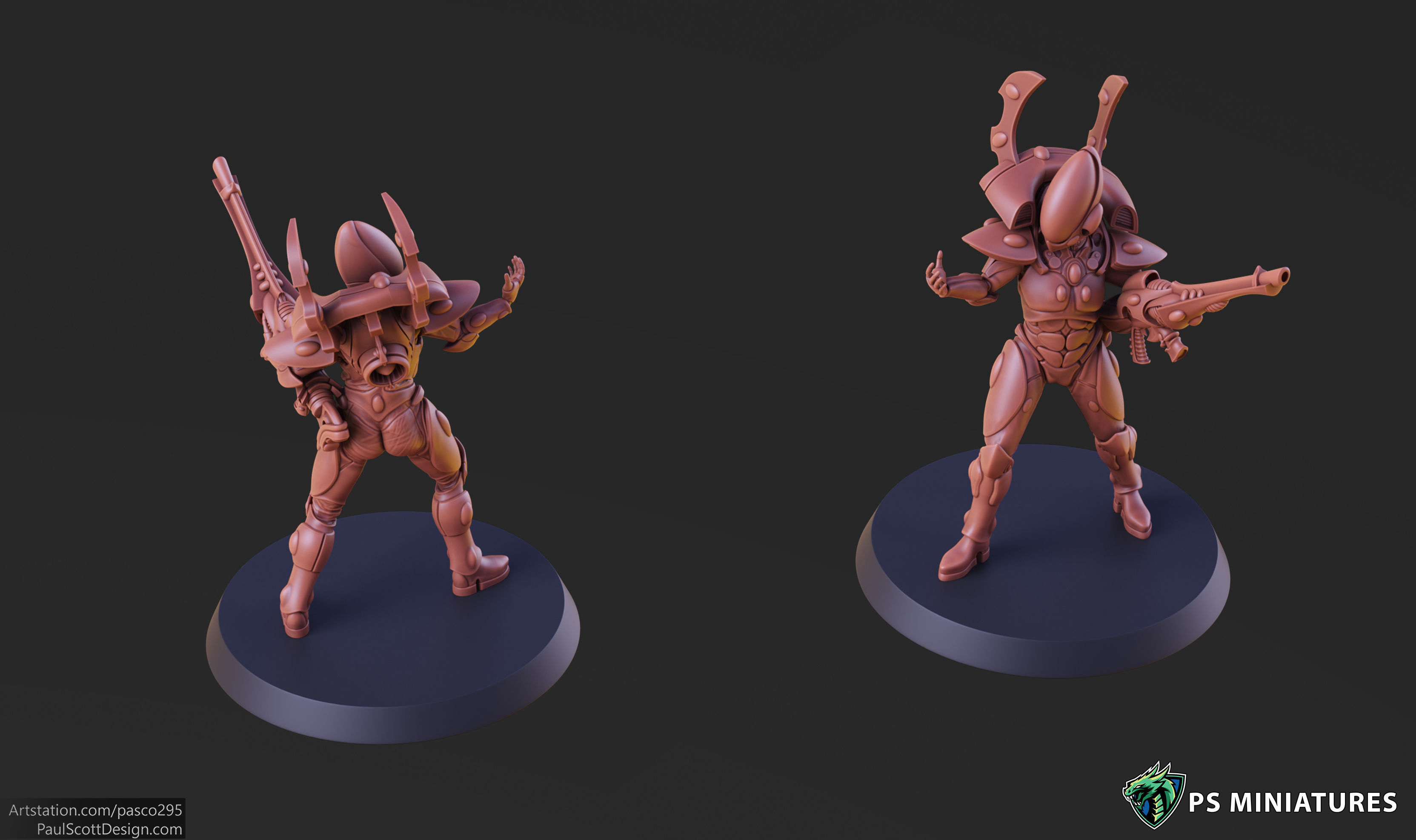 Space Elf Male Soldier Pose 5 - 8 Variants 3D print model_2