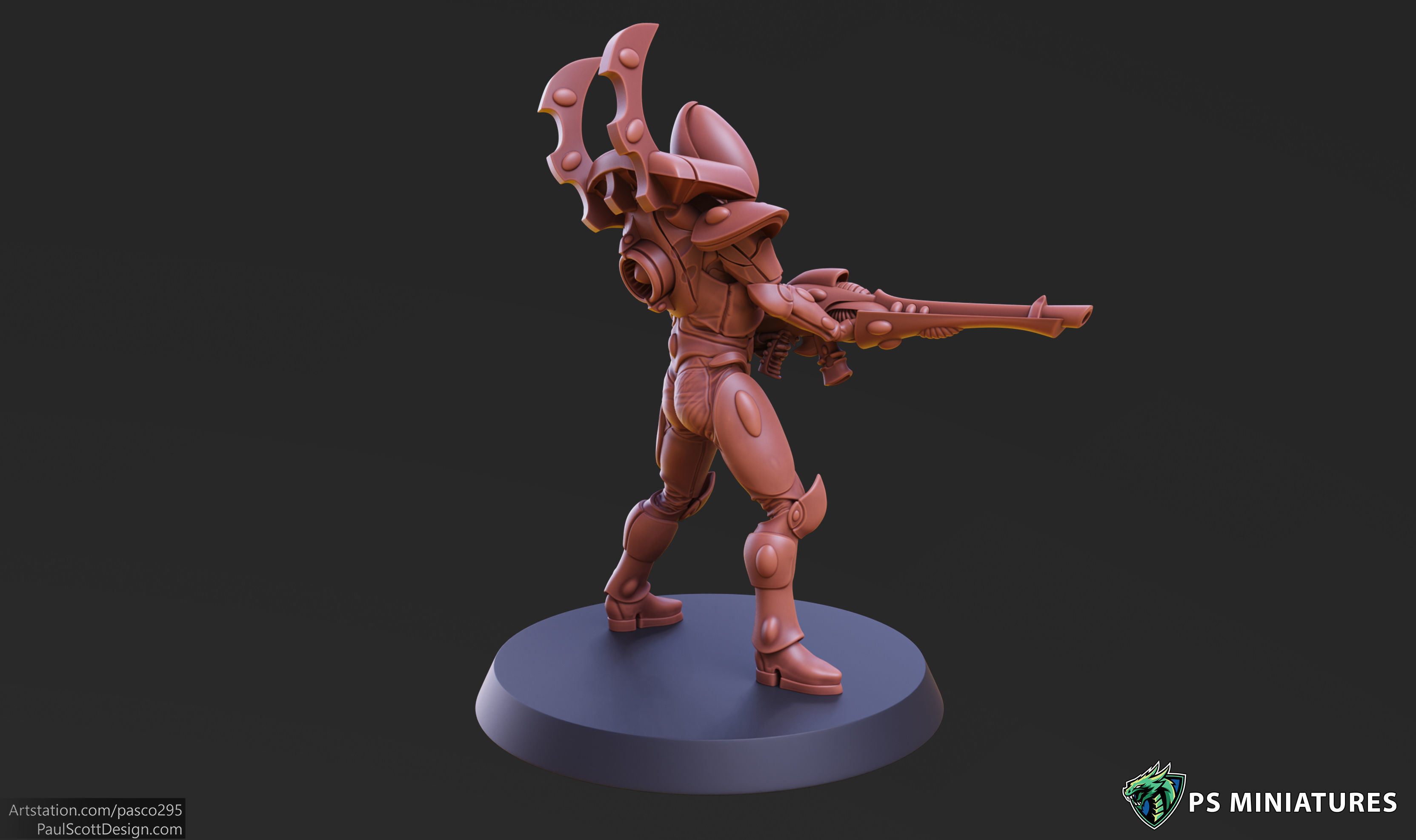 Space Elf Male Soldier Pose 5 - 8 Variants 3D print model_13