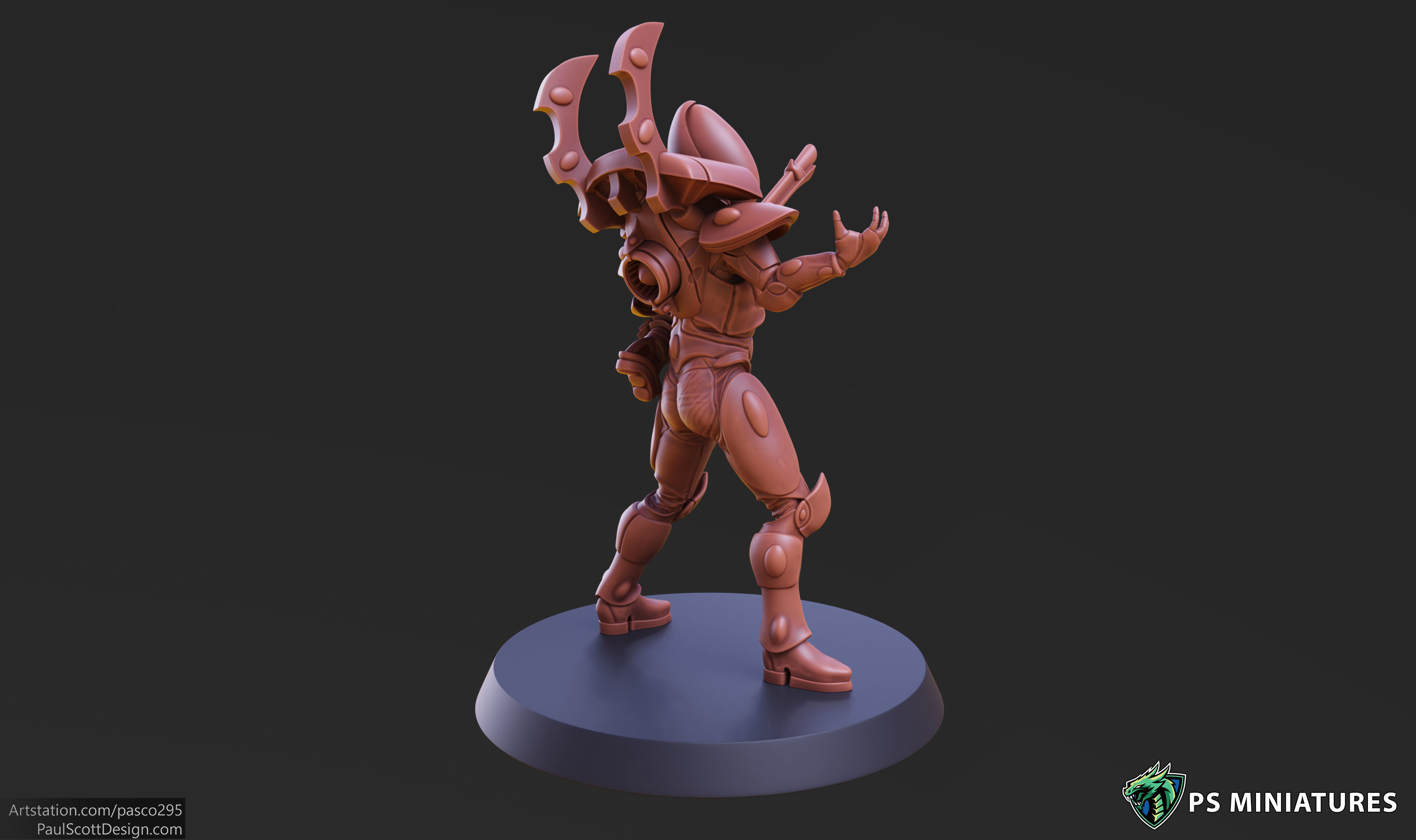 Space Elf Male Soldier Pose 5 - 8 Variants 3D print model_14