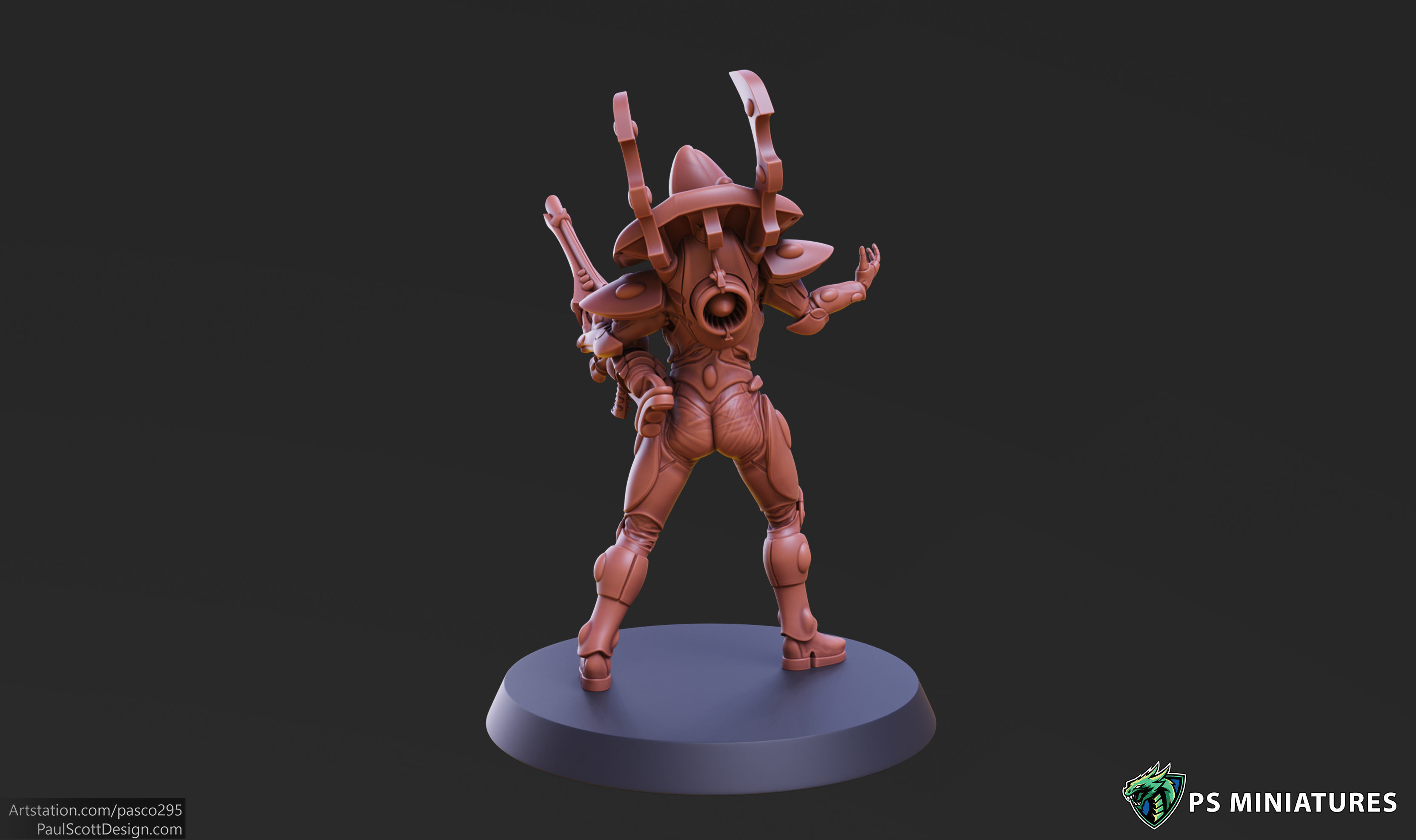 Space Elf Male Soldier Pose 5 - 8 Variants 3D print model_10