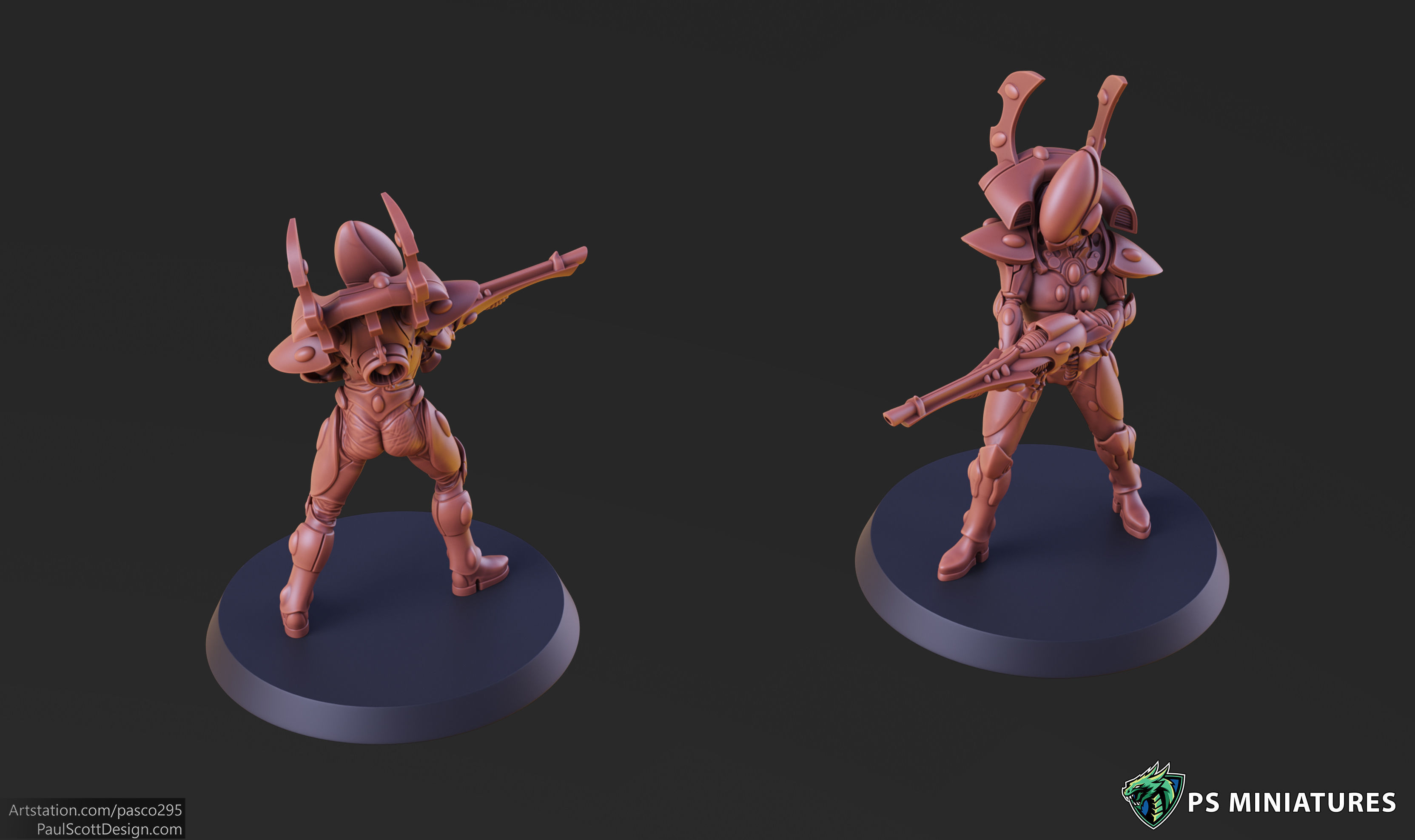 Space Elf Male Soldier Pose 5 - 8 Variants 3D print model_3