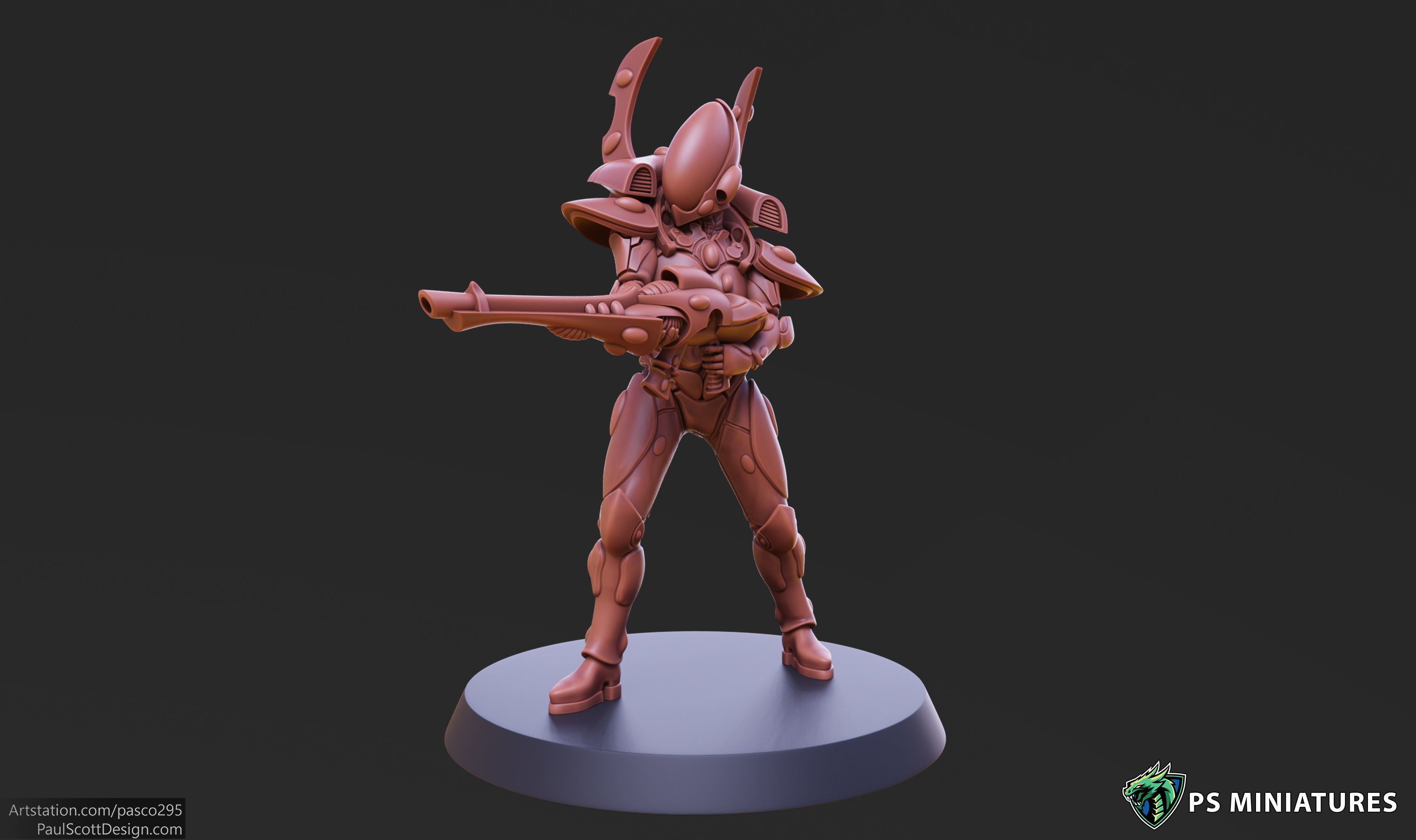 Space Elf Male Soldier Pose 5 - 8 Variants 3D print model_8