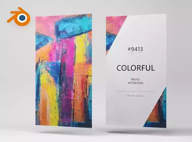 Animated 3D ART CARDS template for Blender Eevvee render 3D model