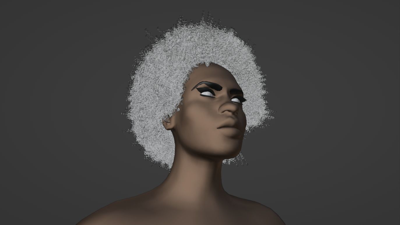 Afro Black Hair 3D model_12