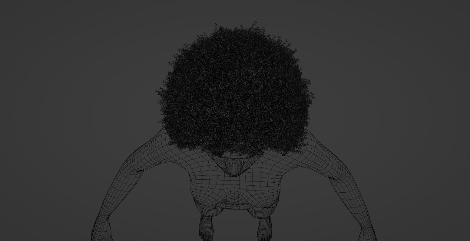 Afro Black Hair 3D model_20