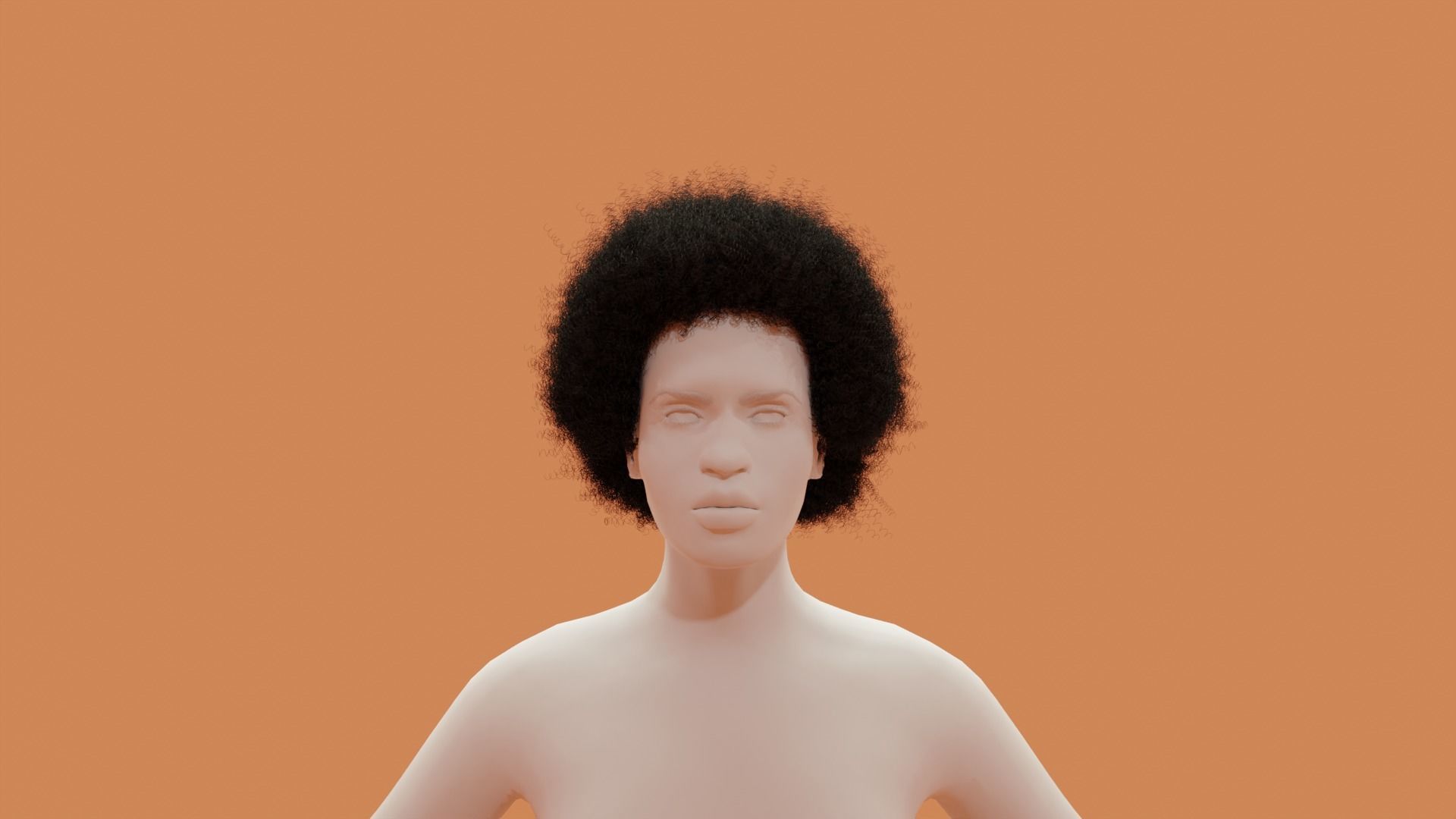 Afro Black Hair 3D model_8