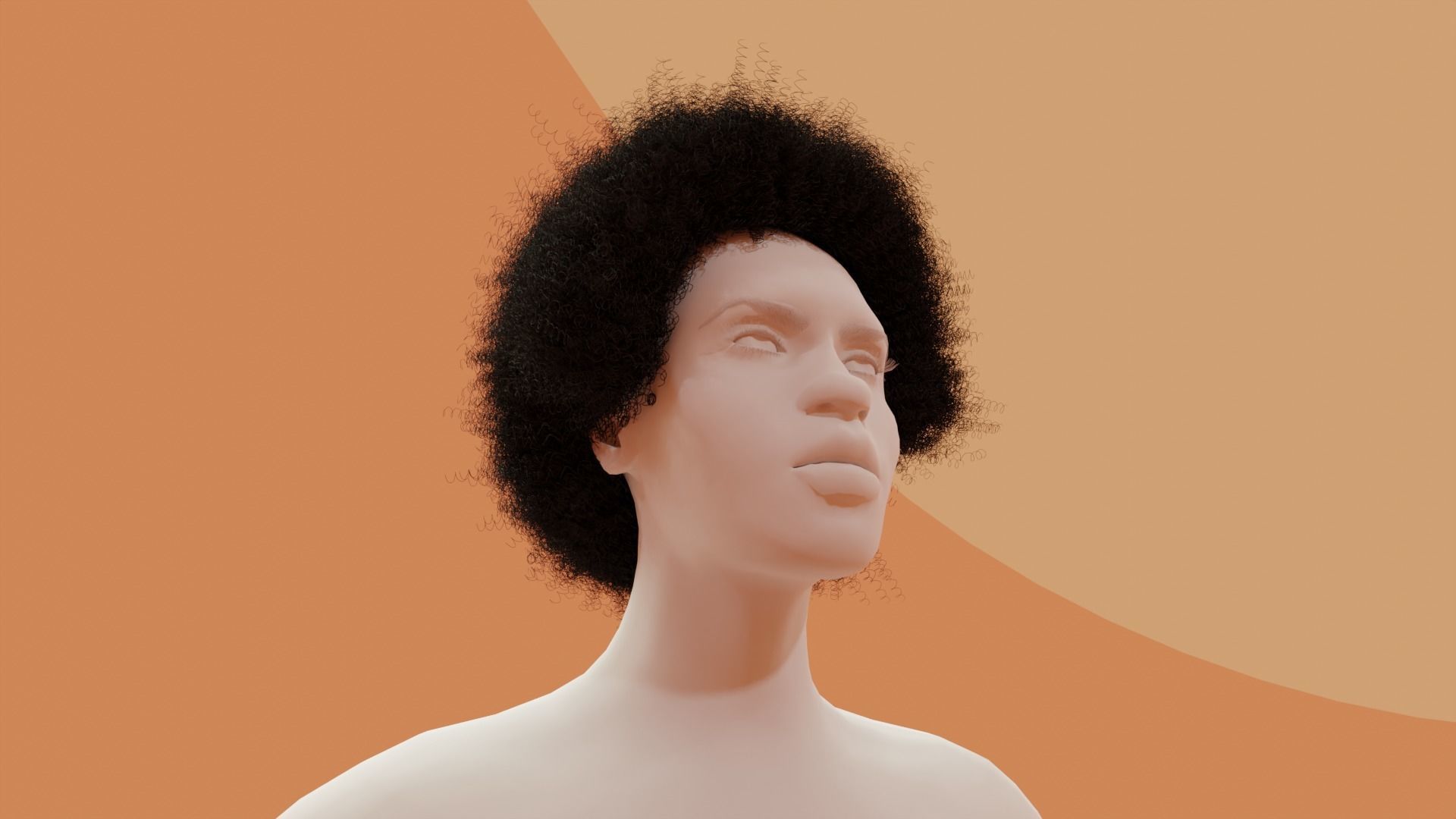 Afro Black Hair 3D model_11