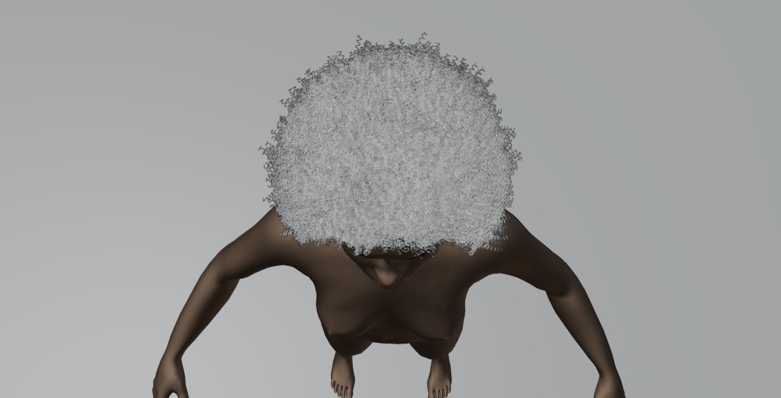 Afro Black Hair 3D model_18
