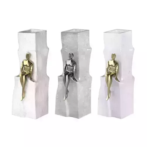 Decorative vase with a woman