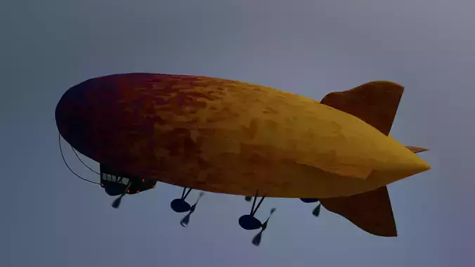 Airship PBR low poly animated Low-poly 3D model