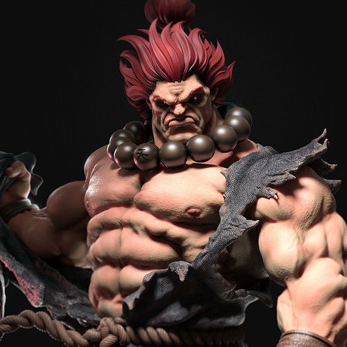 Akuma 3D PRINT statue of street fighter character 3D print model