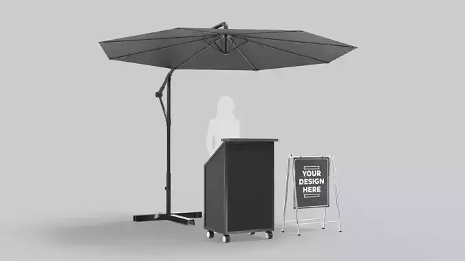 Valet Parking with Umbrella 2 3D model