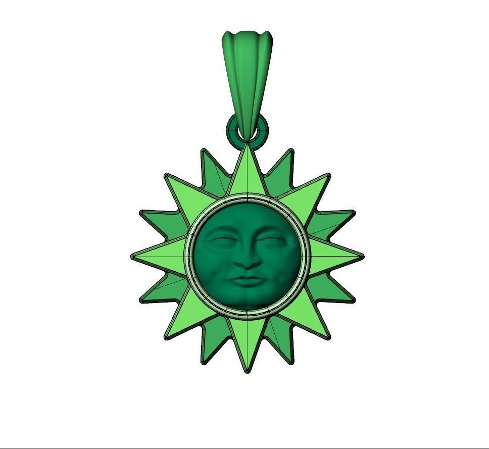 Sun pendant 3D print model_4