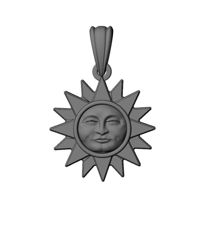 Sun pendant 3D print model_2