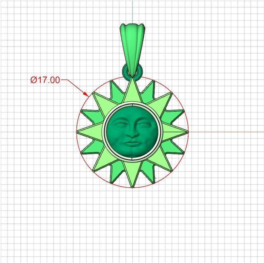Sun pendant 3D print model_7