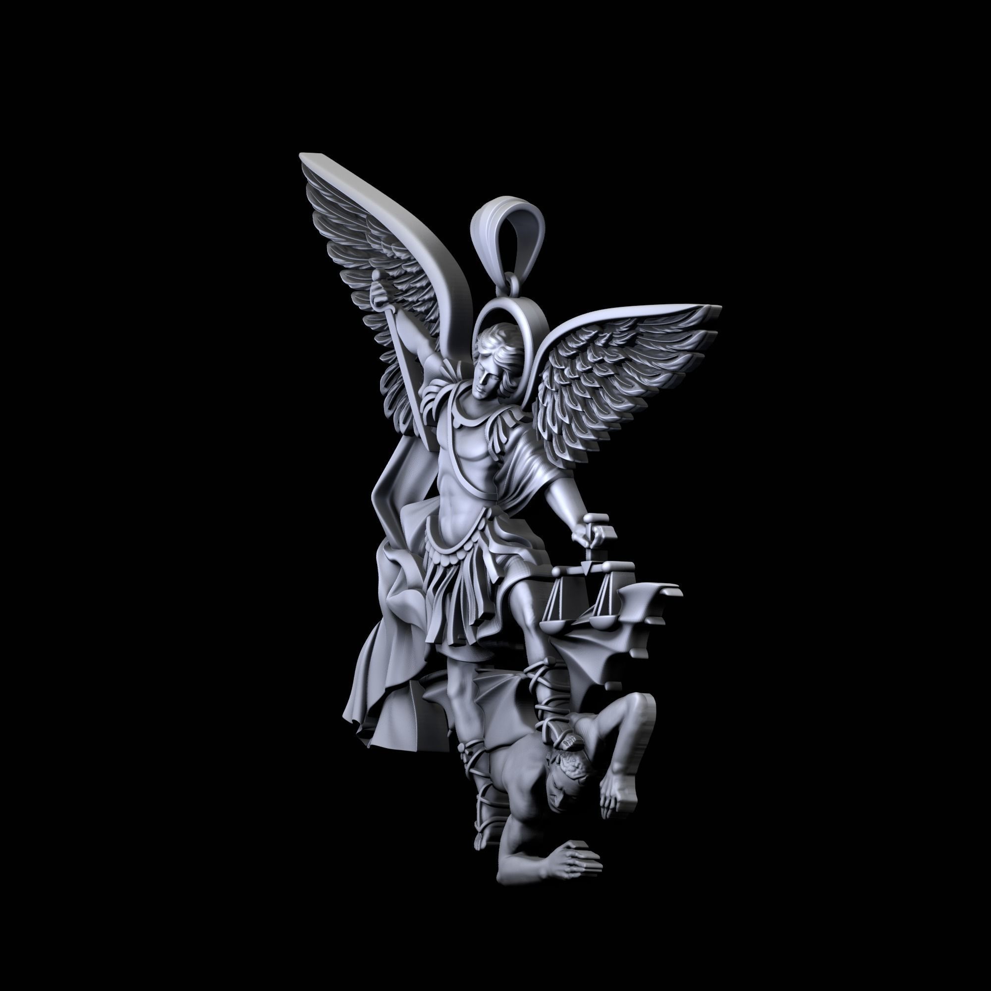 St Michael the Archangel pendant 3D print model_6