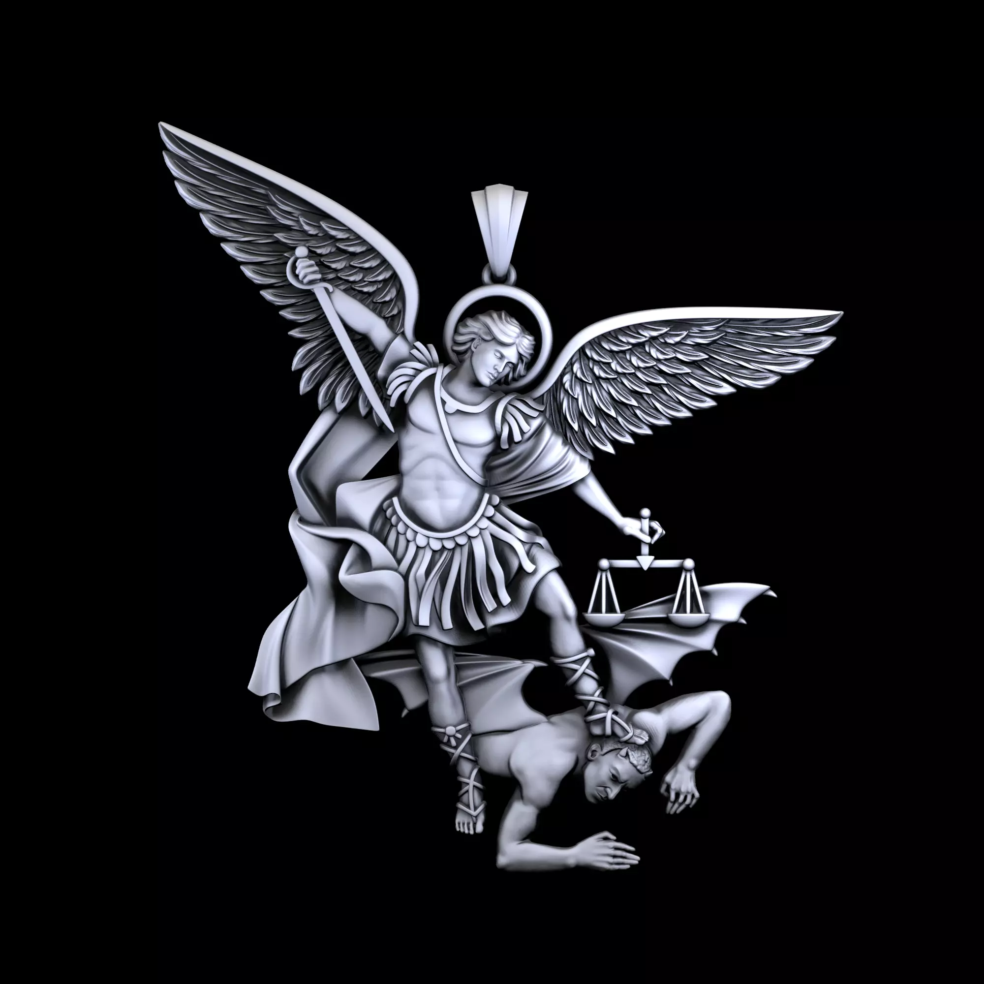 St Michael the Archangel pendant 3D print model_0