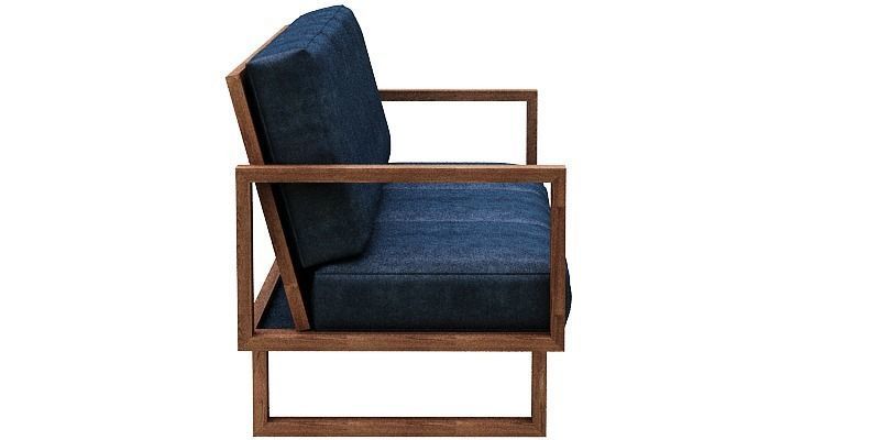 3 seater sofa with cusion and wood Low-poly 3D model_3