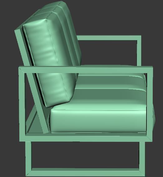 3 seater sofa with cusion and wood Low-poly 3D model_9