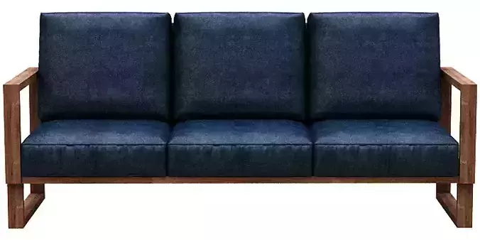 3 seater sofa with cusion and wood