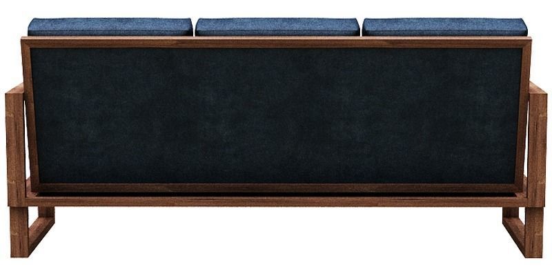 3 seater sofa with cusion and wood Low-poly 3D model_5