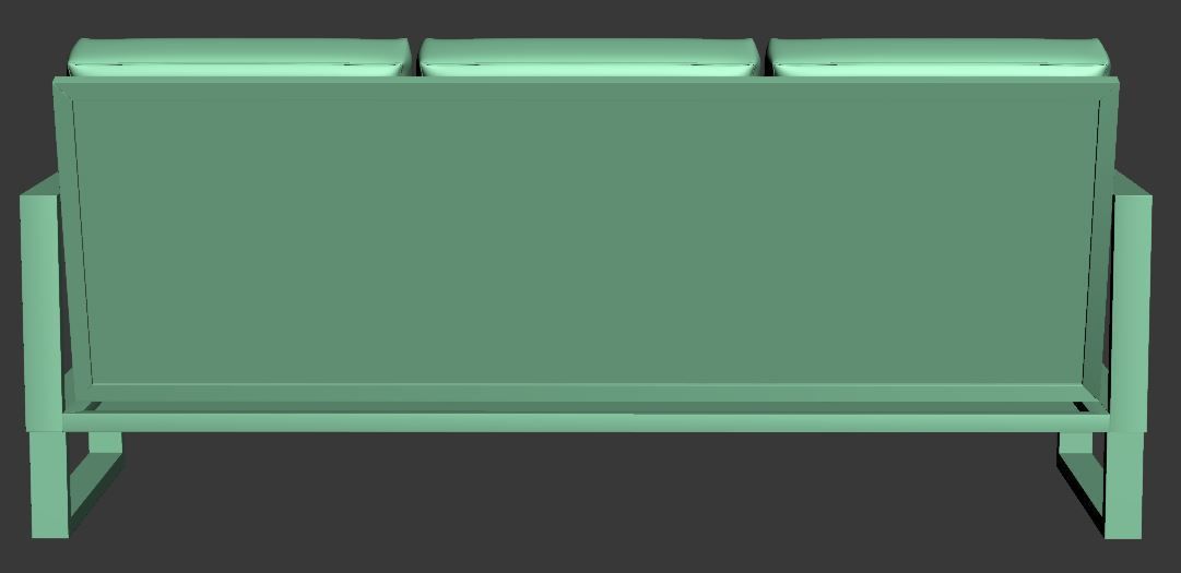 3 seater sofa with cusion and wood Low-poly 3D model_11