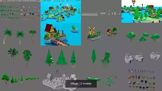  village 3D Model Collection
