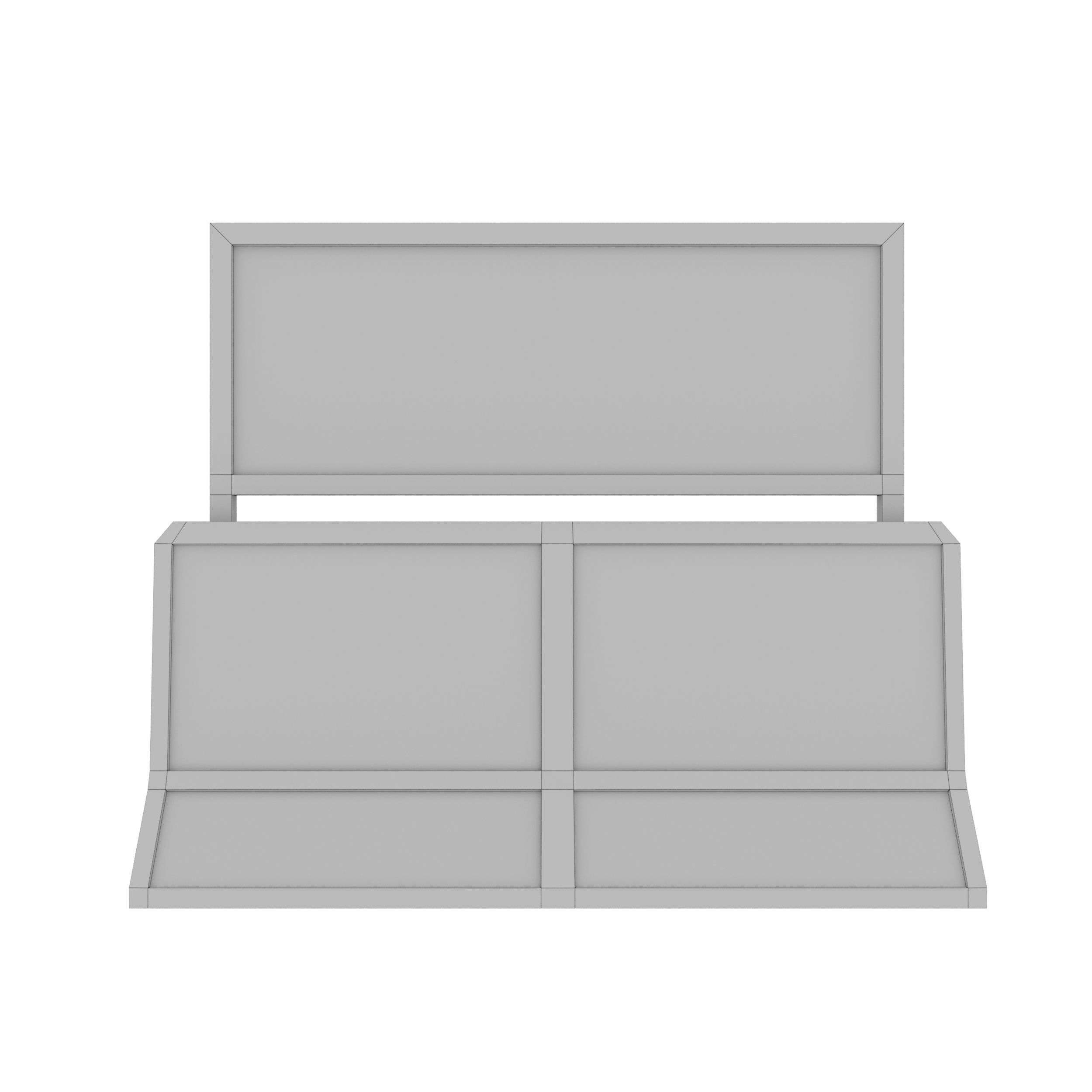 Concrete RoadBlock Barrier Barricade 3D model_13