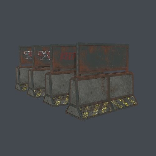 Concrete RoadBlock Barrier Barricade 3D model