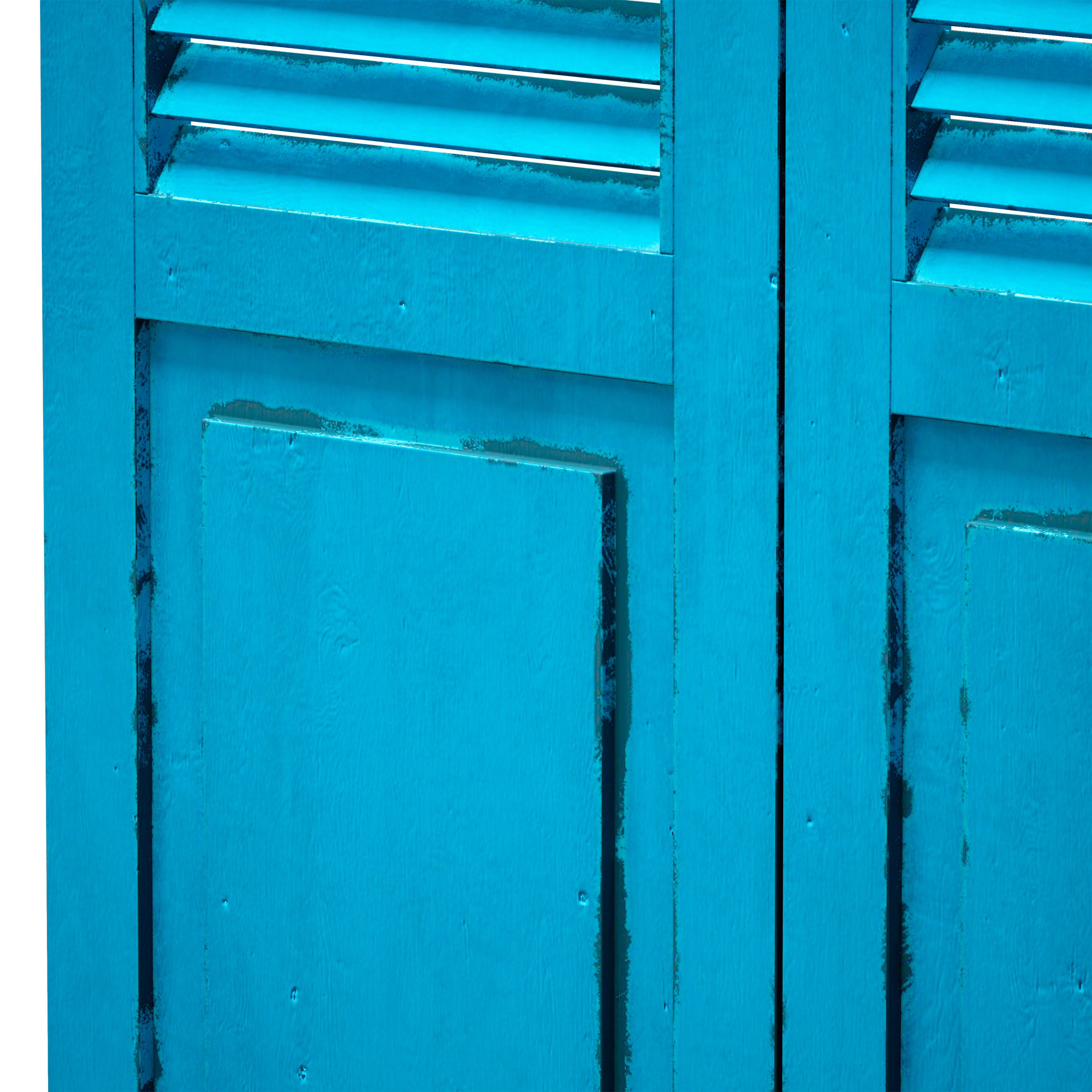 Wooden shutters doors with blinds 3D model_8