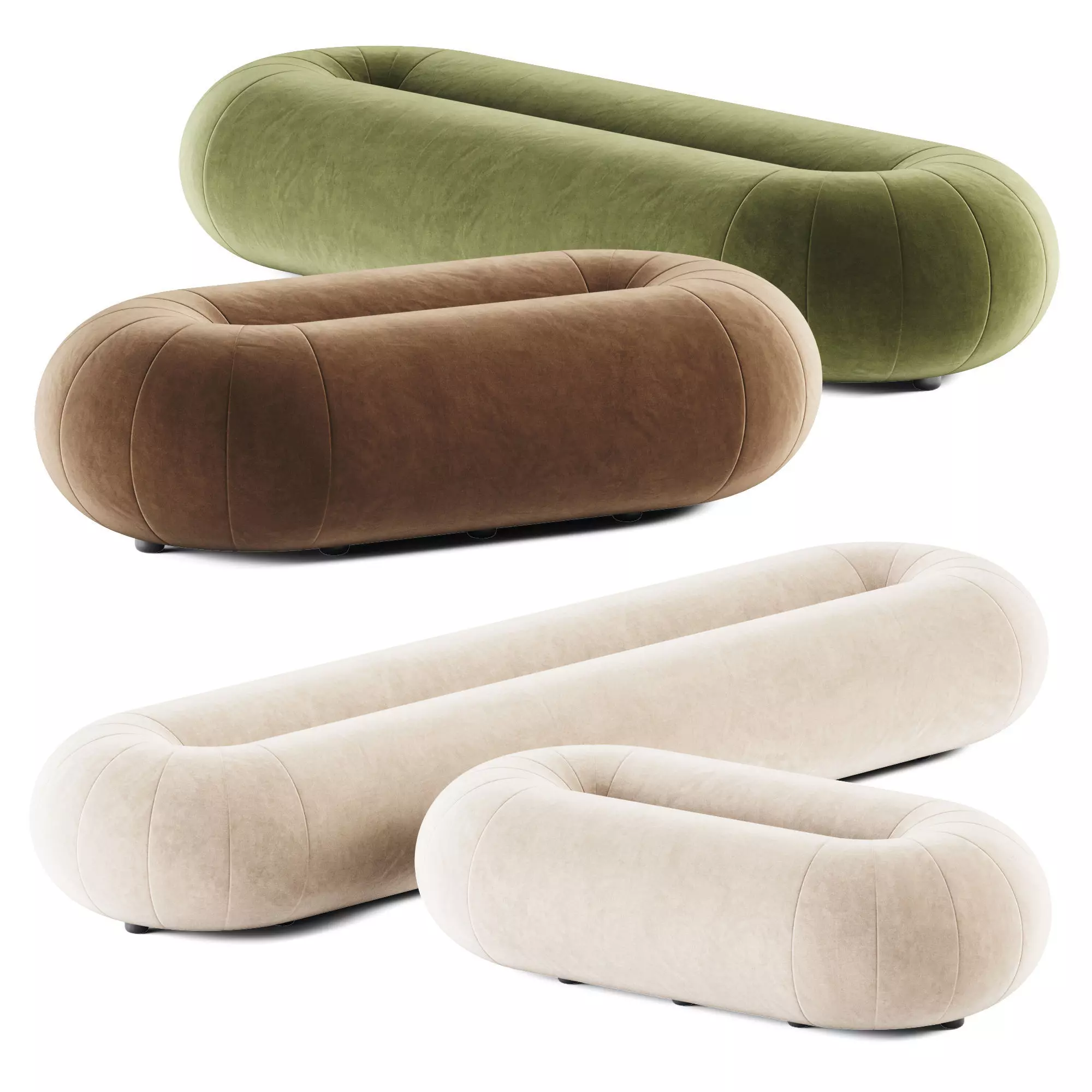 Loop Oval Pouf by Sancal 3D model