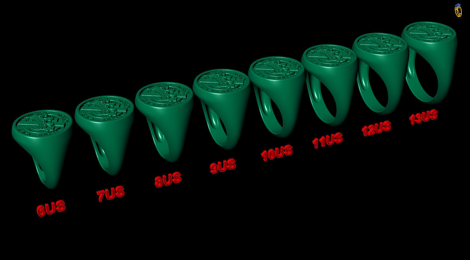 Crusader Templar Knight Masonic Ring 3D print model_8