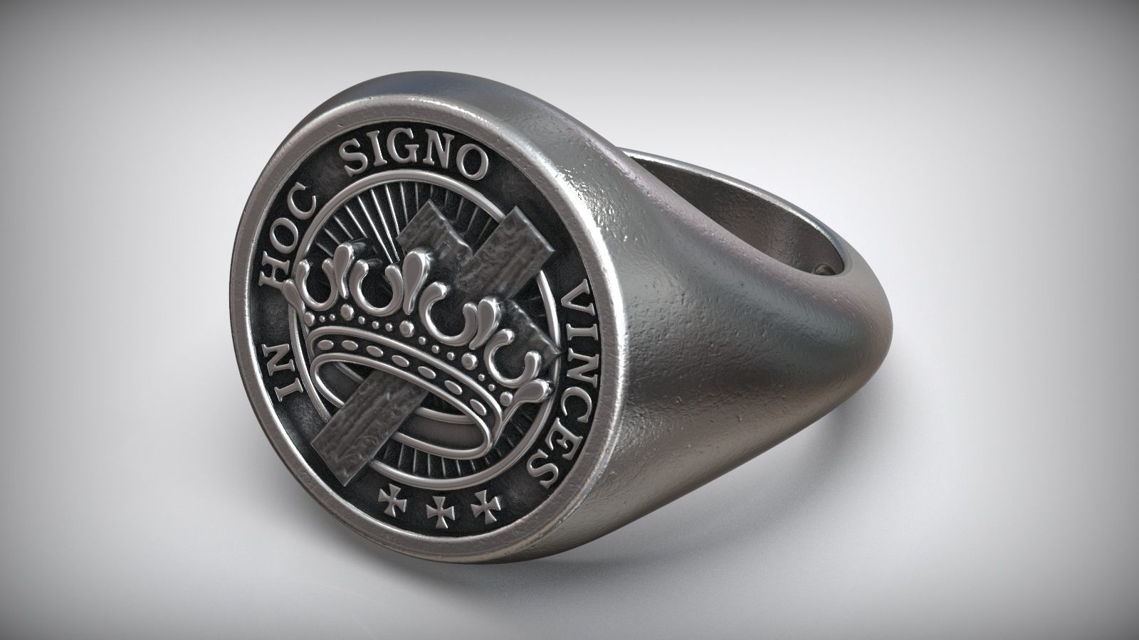 Crusader Templar Knight Masonic Ring 3D print model_4