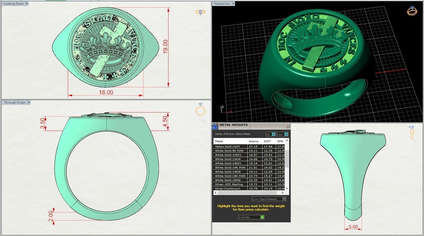 Crusader Templar Knight Masonic Ring 3D print model_7