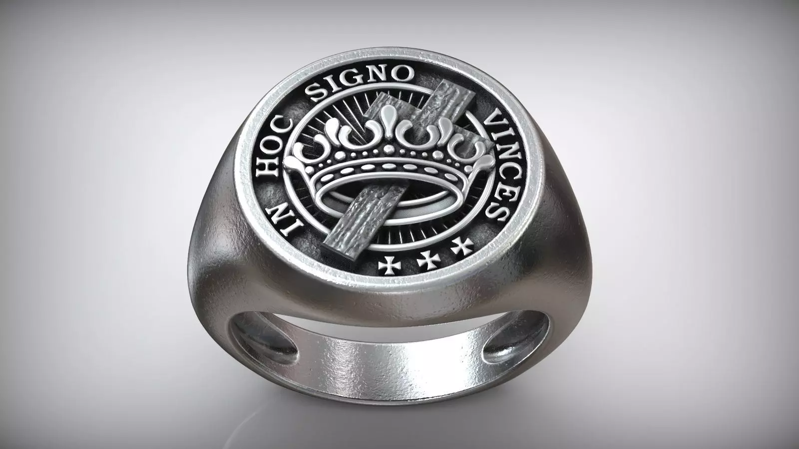 Crusader Templar Knight Masonic Ring 3D print model_0