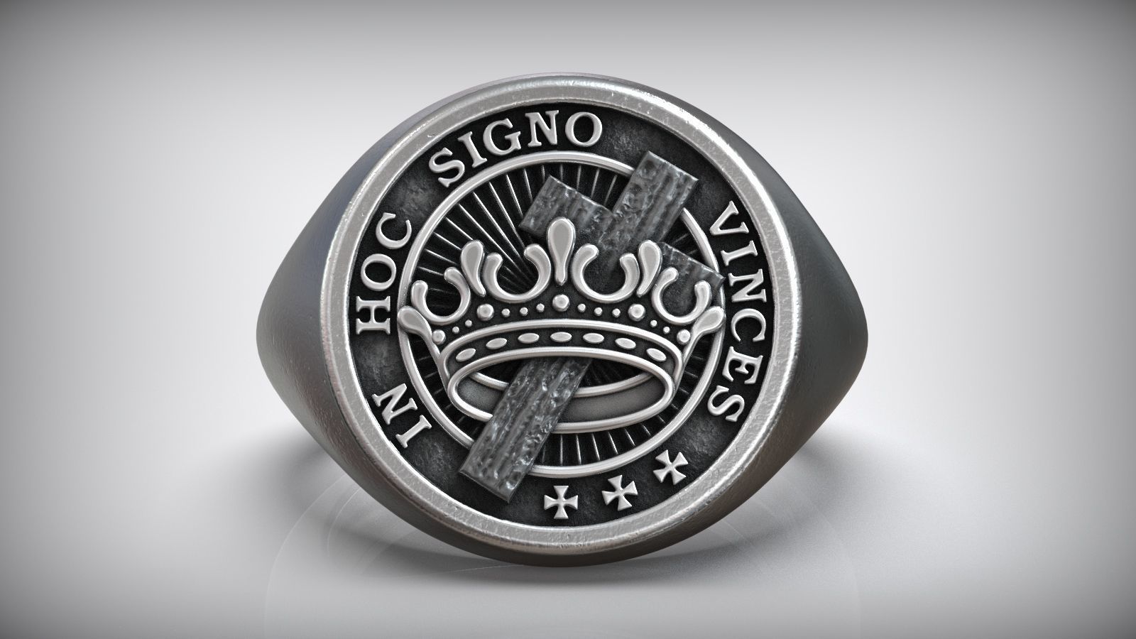 Crusader Templar Knight Masonic Ring 3D print model_3