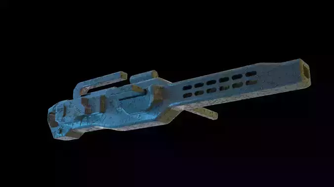sci-fi blaster gun Free low-poly 3D model