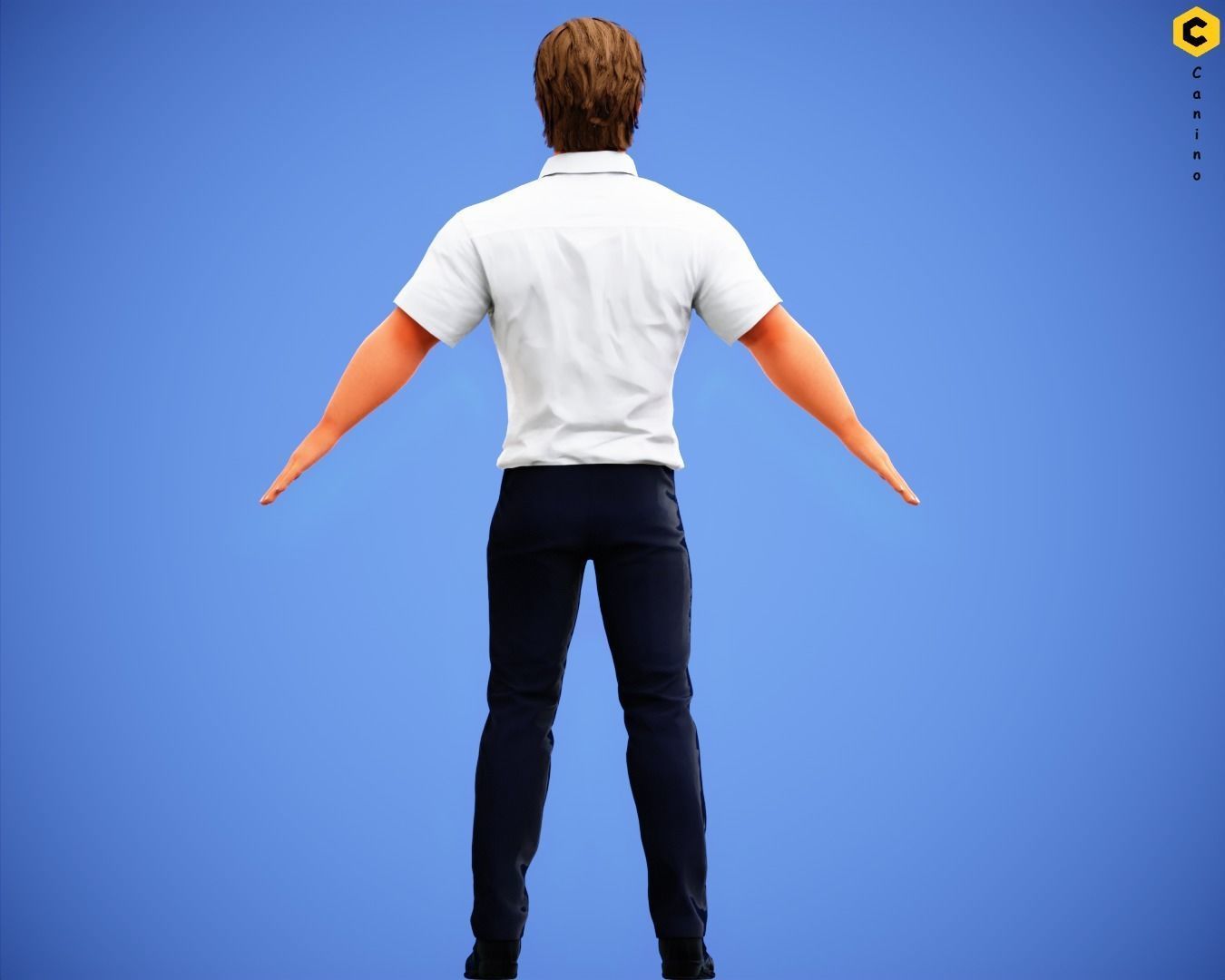 Game Stylized Cartoon Man Jacob Character rigged Low-poly 3D model_7