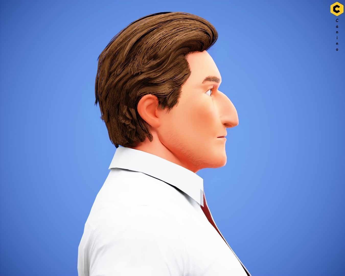 Game Stylized Cartoon Man Jacob Character rigged Low-poly 3D model_11