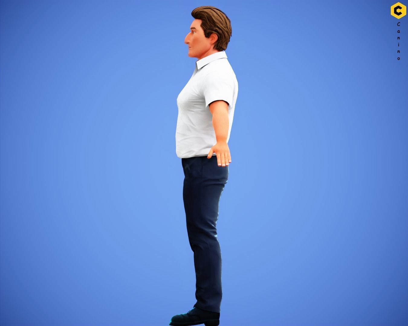 Game Stylized Cartoon Man Jacob Character rigged Low-poly 3D model_8