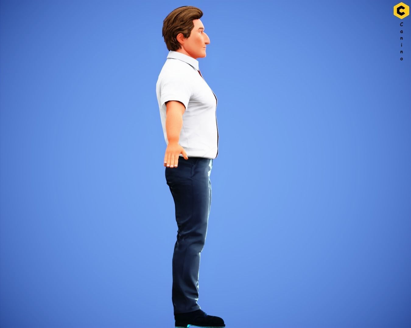 Game Stylized Cartoon Man Jacob Character rigged Low-poly 3D model_6