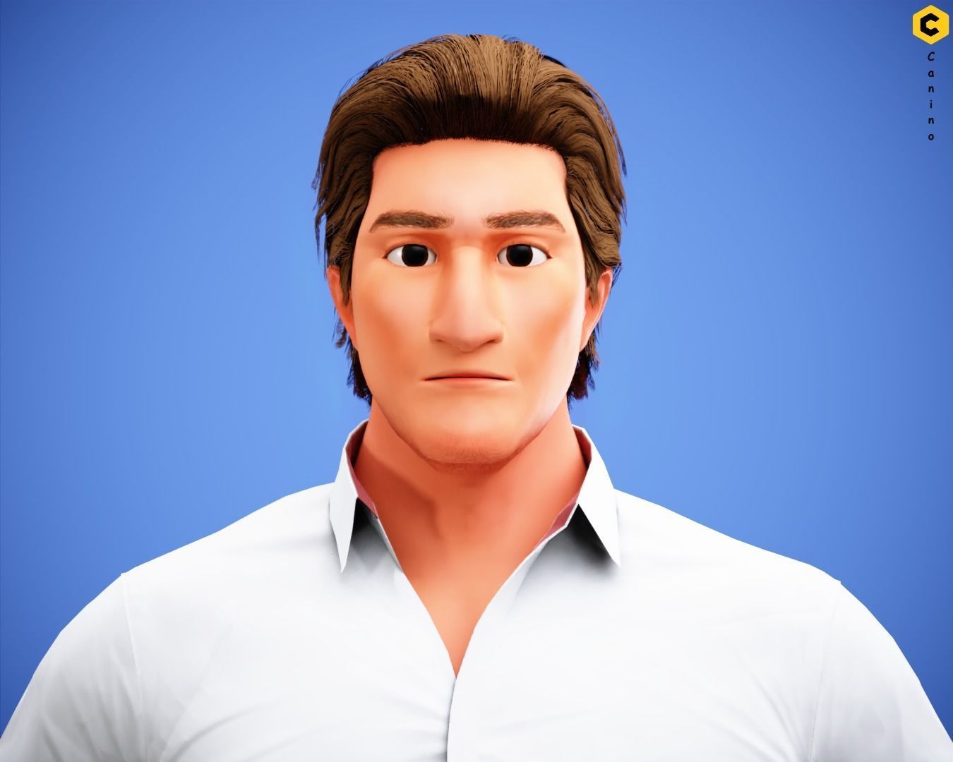 Game Stylized Cartoon Man Jacob Character rigged Low-poly 3D model_10