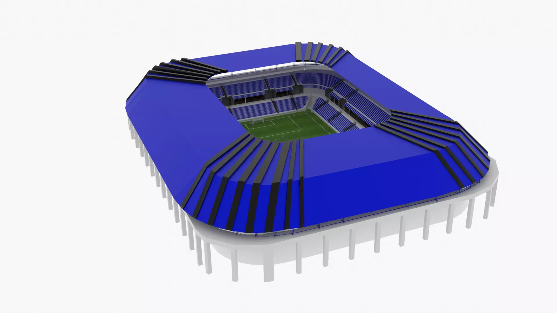 Football Stadium Low-poly 3D model_0