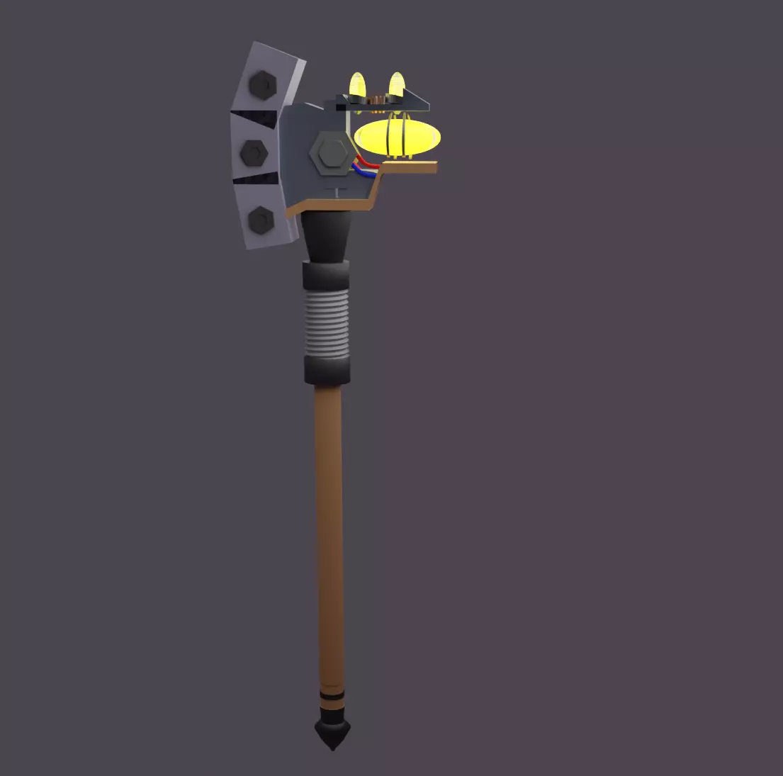 hatchet axe with head 3D model_0
